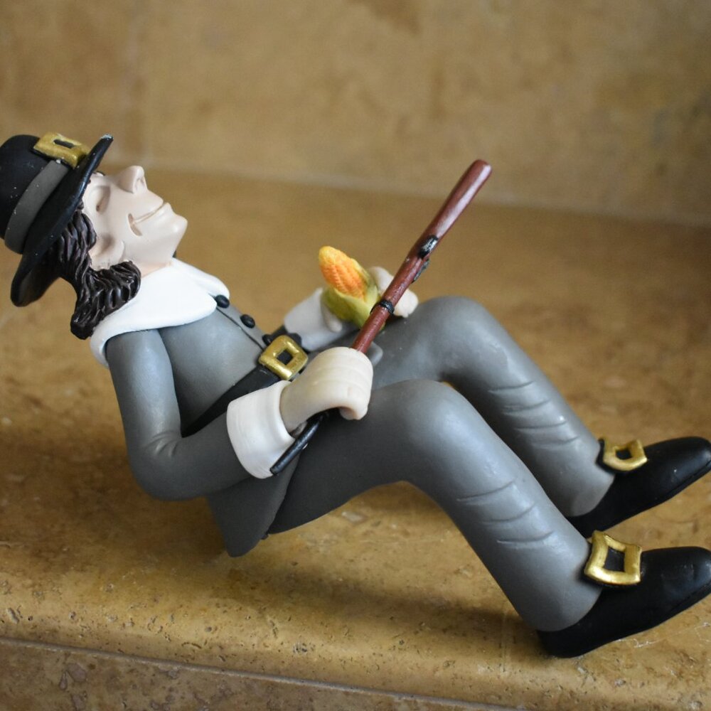 2 D Manning Thanksgiving Shelf Sitter Pilgrims Man Woman Clay Figure Statue Set - Picture 11 of 16